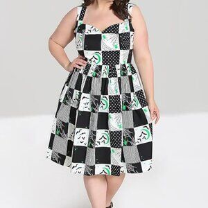Hell Bunny Annie Bats and Spider Gothic Halloween 50's Dress 2XL Beetlejuice